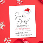 Budget Christmas Baby Sprinkle Invitation<br><div class="desc">A cute minimal budget-friendly Christmas holiday season baby sprinkle invitation with "Santa Baby" in an elegant script with a heart swash, a watercolor illustration of Santa Claus' red hat and an invitation to a merry little baby sprinkle. Personalise the mother's name in a stylish red script and the shower details...</div>