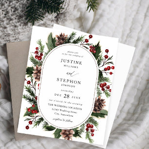 Budget Christmas Berries & Pine Wedding