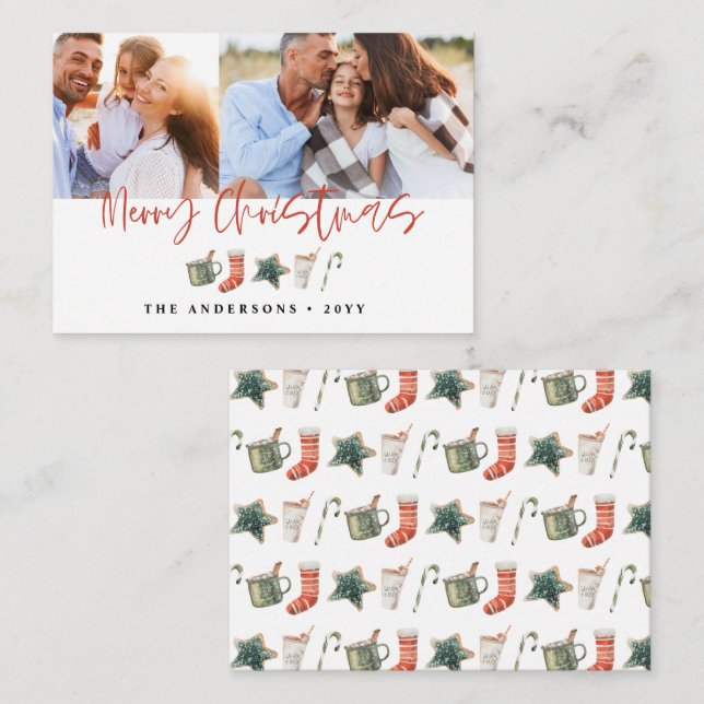 budget Christmas cookie drinks candy cane holiday Card (Front/Back)