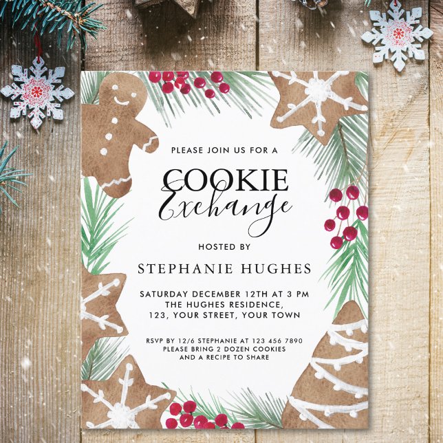 Budget Christmas Cookie Exchange Party Invitation (Creator Uploaded)