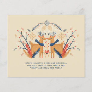 Budget Christmas Deer Stags Scandinavian Folk Art