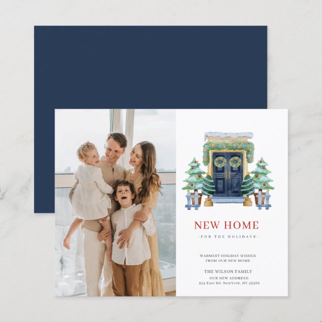 BUDGET Christmas Door Moving Photo Holiday Card (Front/Back)