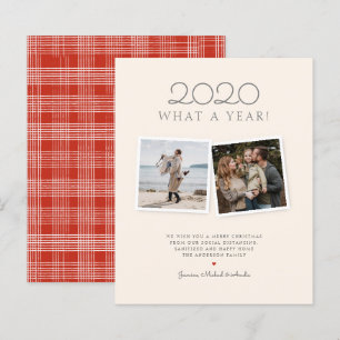 Budget Christmas Hand-drawn Tartan Photo Holiday