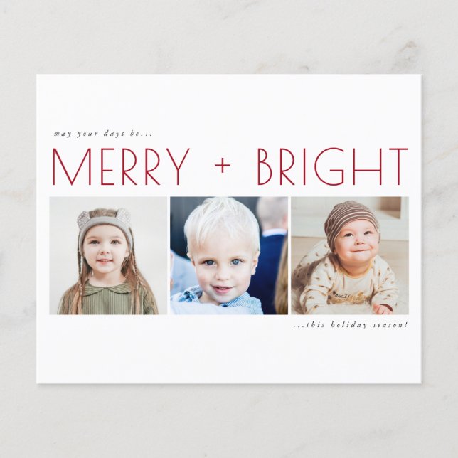 Budget Christmas Happy Holidays Photo Card (Front)