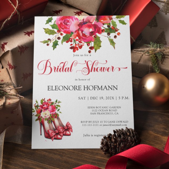 Budget Christmas Heels Bridal Shower Invitation (Creator Uploaded)