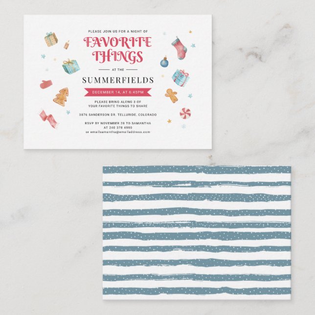 Budget Christmas Holiday Annual Family Favourite Card (Front/Back)