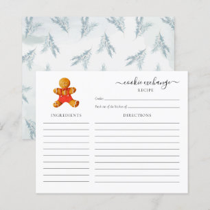 Budget Christmas Holiday Cookie Swap Recipe Card