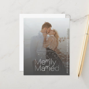 Budget Christmas holiday wedding announcement