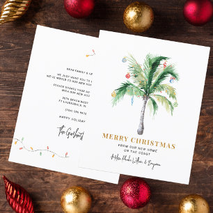 Budget Christmas Holidays Palm Tree Moving Card