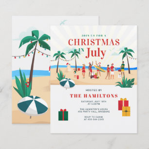 Budget Christmas In July Family Party Invitation