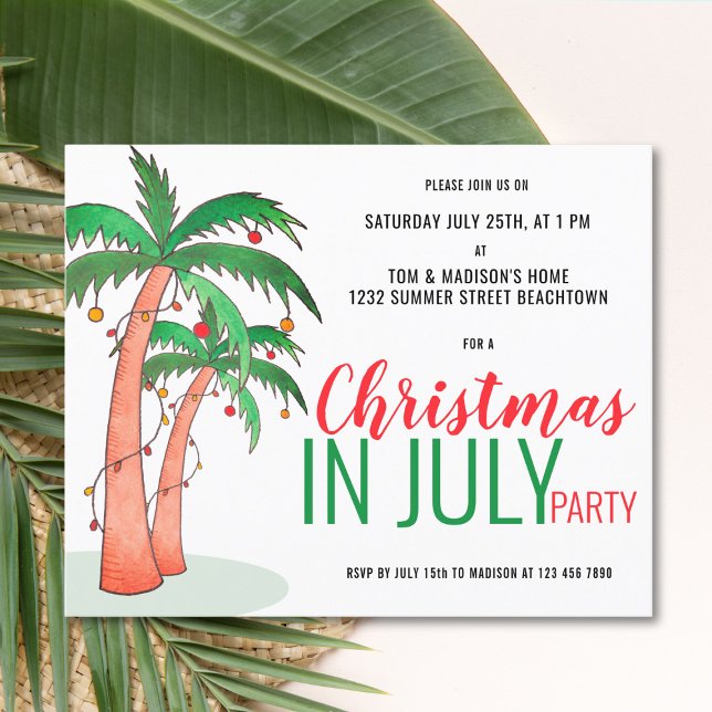 Budget Christmas in July Summer Party Invitation (Creator Uploaded)