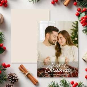 Budget Christmas Photo Modern Elegant Holiday Card