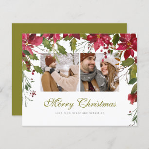 BUDGET Christmas Poinsettia Photo Personalised