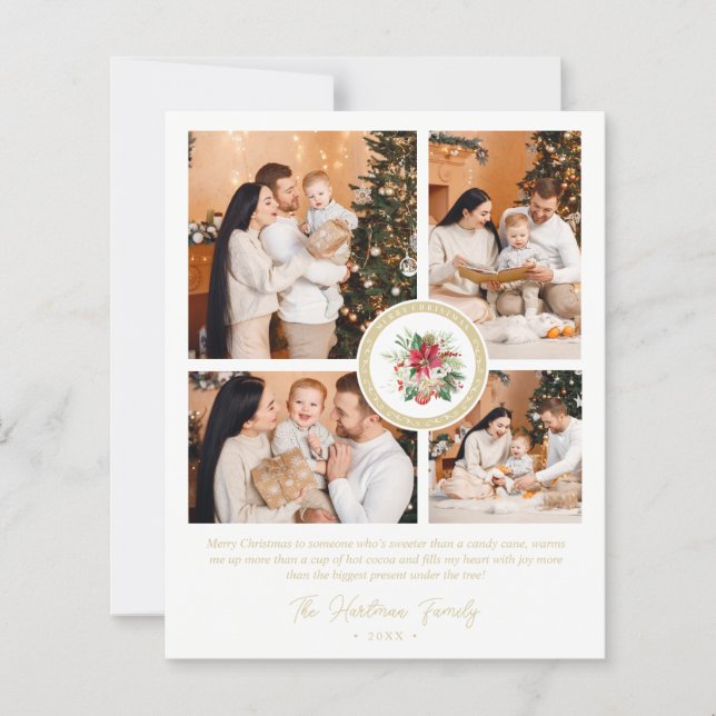 Budget Christmas Poinsettias Bouquet 4 Photos (Front)