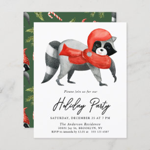 Budget Christmas Racoon Holiday Party Flyer