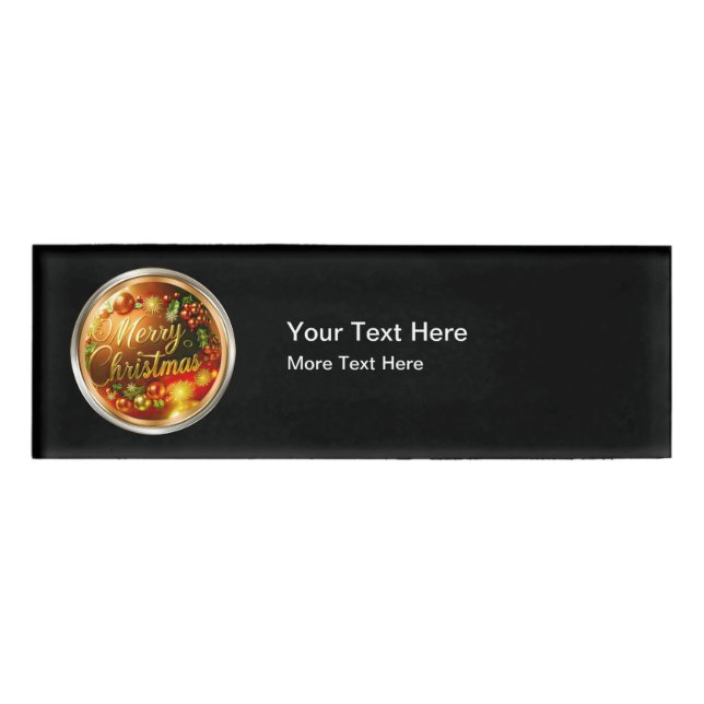 Budget Christmas Theme Staff Name Tags  (Front)