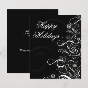 Budget Christmas Tree Black Business Holiday Card