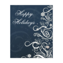 Budget Christmas Tree Blue Business Holiday Card