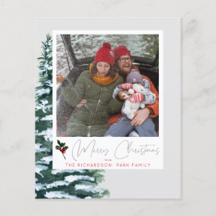 Budget Christmas Tree, Holly & Instant Photo Grey Flyer