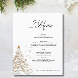 Budget Christmas Tree Menu Card Paper Sheet