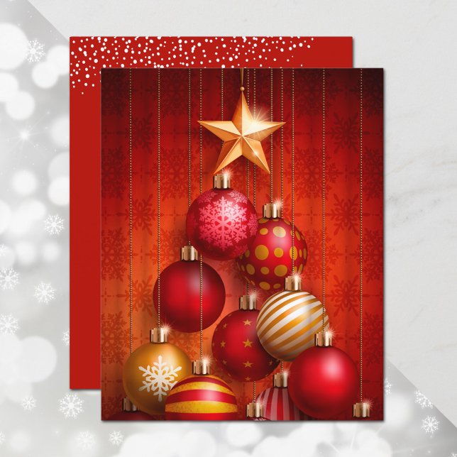 Budget Christmas Tree Ornaments Holiday Card (Creator Uploaded)