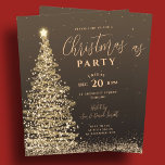 Budget Christmas Tree Party Gold Holiday Invite<br><div class="desc">Elegant Christmas Corporate Dinner Party Invitation template with sparkling Christmas Tree on Gold . Impress your friends with this sophisticated and elegant invitation design. Fully customisable!</div>