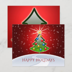 Budget Christmas Tree Red Business Holiday Card