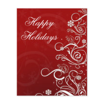 Budget Christmas Tree Red Business Holiday Card