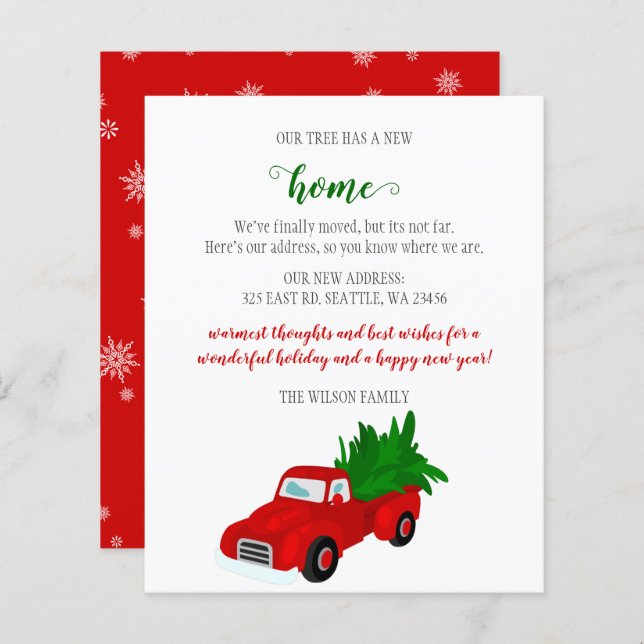 Budget Christmas Tree Truck Moving Holiday Card (Front/Back)