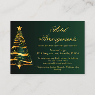 Budget Christmas Tree Wedding Hotel Details  Enclosure Card