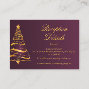 Budget Christmas Tree Wedding Reception Details Enclosure Card