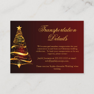 Budget Christmas Tree Wedding Transport Details Enclosure Card