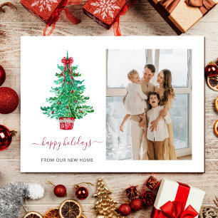 Budget Christmas Tree We've Moved Photo Cards