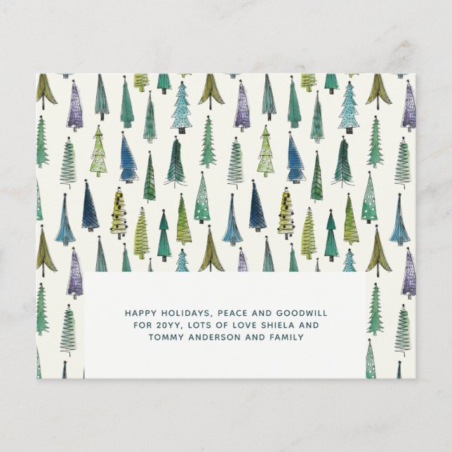 Budget Christmas Trees Watercolor Modern (Front)