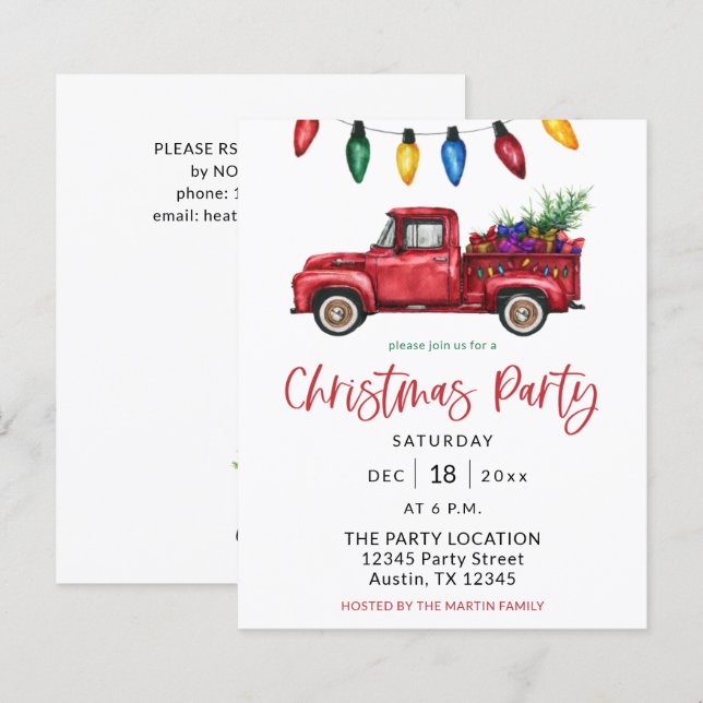 Budget Christmas Truck & Lights Christmas Party (Front/Back)