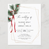 Budget Christmas Wedding Invitation