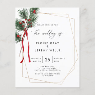 Budget Christmas Wedding Invitation Flyer