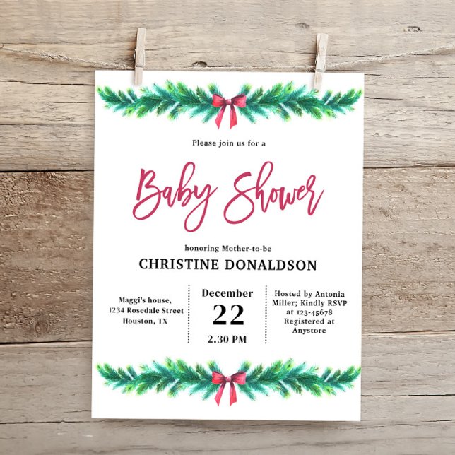 Budget Christmas Winter Baby Shower Invite (Creator Uploaded)