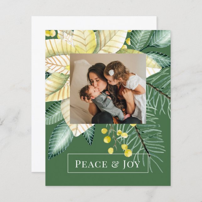 BUDGET Christmas Winter Flower Peace And Joy Photo (Front/Back)