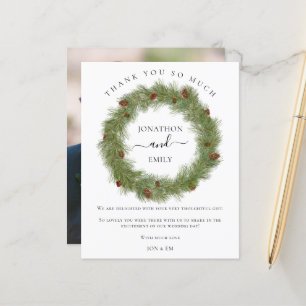 Budget Christmas Wreath Cone Wedding Thank You