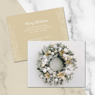 Budget Christmas Wreath Folded Holiday Card