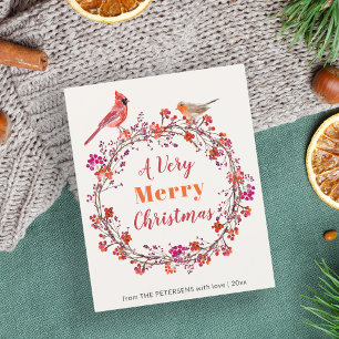 Budget Christmas wreath rustic chic Holiday Card
