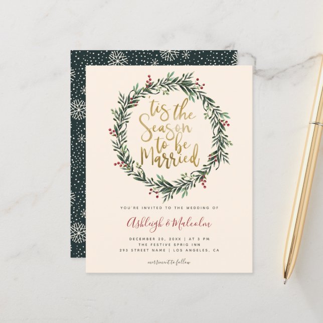 Budget Christmas Wreath Tis The Season Wedding (Front/Back In Situ)