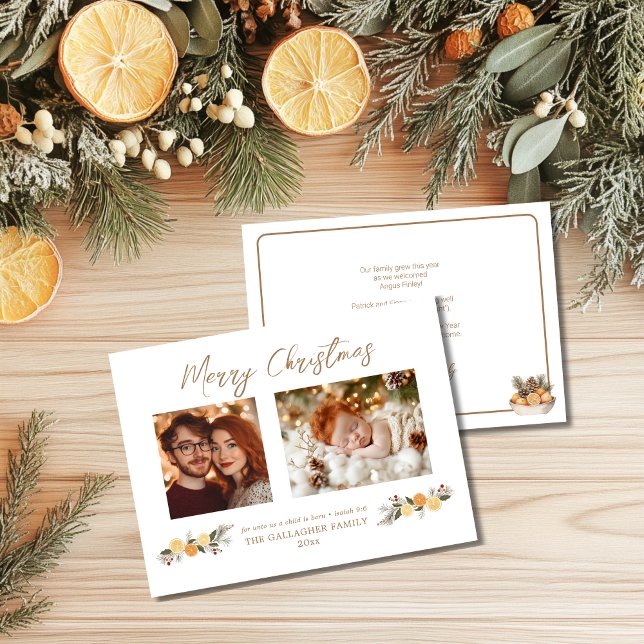 Budget Citrus Hygge Christmas Flat Holiday Card (Creator Uploaded)