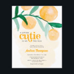 Budget Citrus Orange Little Cutie Baby Shower  Flyer<br><div class="desc">Budget Watercolor Citrus Orange Little Cutie Baby Shower Invitation</div>