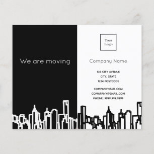 Budget city skyline business moving announcement flyer
