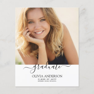 Budget Class of 2021 White Photo Graduation Flyer