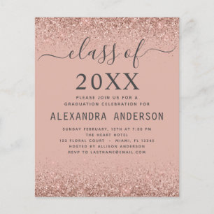 Budget Class of 2022 Graduation Pink Glitter Flyer