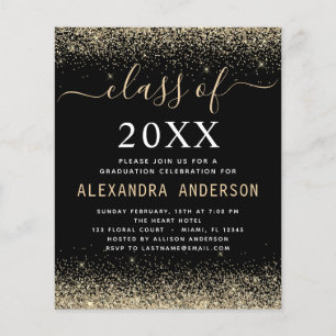 Budget Class of 2023 Photo Graduation Gold Black Flyer