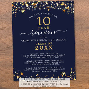Budget Class Reunion Navy Blue Gold Stars
